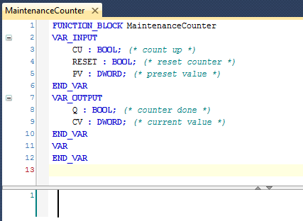 05 MaintenanceCounter with Inputs and Outputs