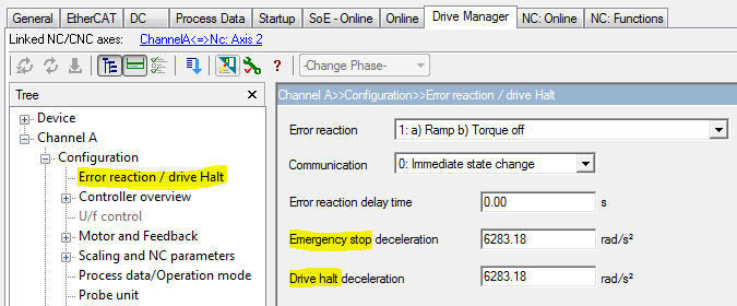 10 Drive Error Reaction