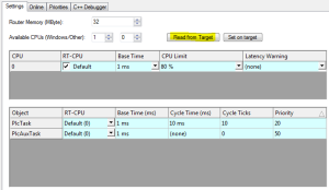 14 Real-Time Settings Read from Target