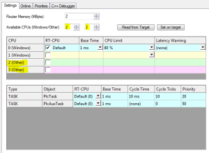 15 Real-Time Settings Read from Target 2 and 2