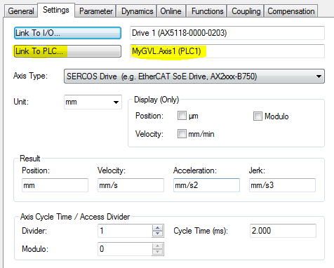 16 Link Axis1 Variable to Axis Node