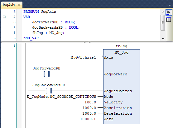 20 Jog Axis from PLC