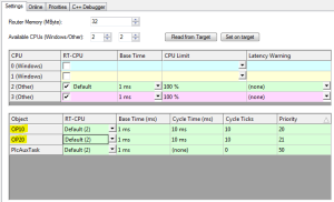 20 Real-Time settings with OP10 and OP20 tasks