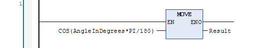 31 MOVE Example with COS and Conversion to Radians