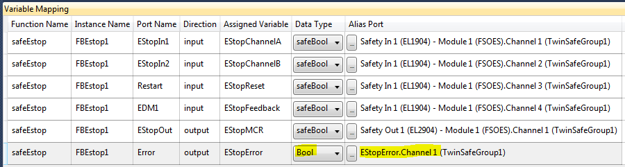 31 Variable Mapping window with all IO mapped