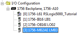 RSLogix 5000 - Input, Output, and Motion Card Added