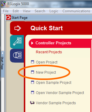 RSLogix 5000 - Creating a New Project