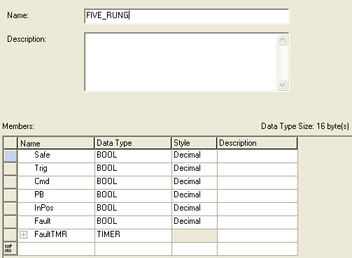 RSLogix 5000 Tutorial - Five Rung User Defined Type (UDT)