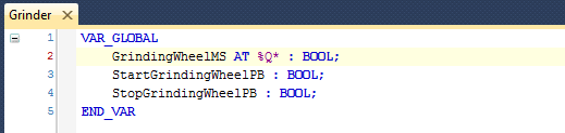 TwinCAT 3 Tutorial: Grinder GVL with variables and output