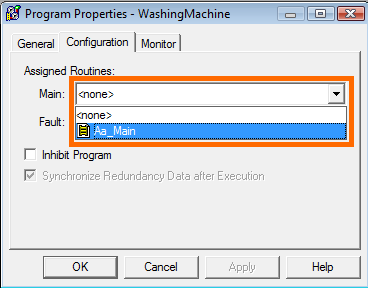 RSLogix 5000 - Program Properties - Configuration