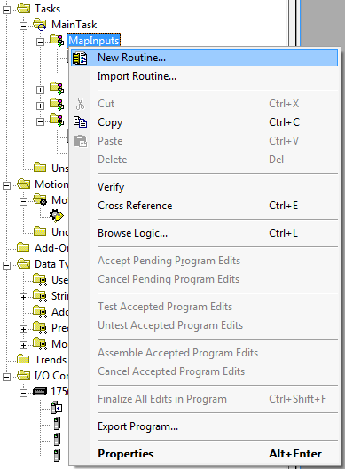 RSLogix 5000 Tutorial - MapInputs - New Routine
