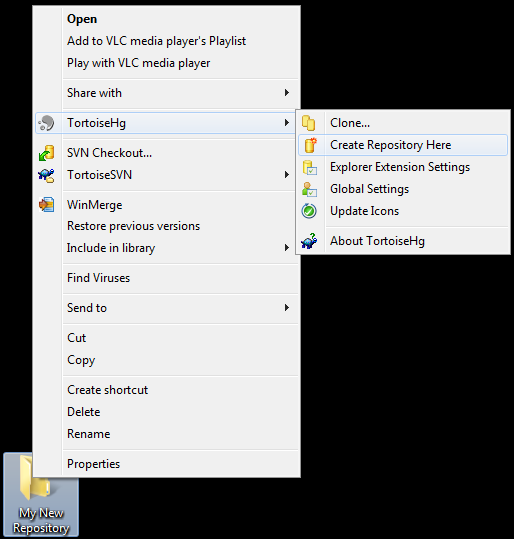My New Repository - Right Click