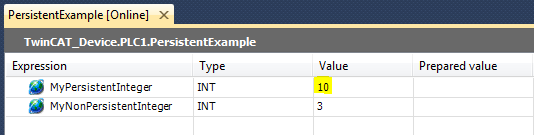 Persistent Example Online 5 - After Restart