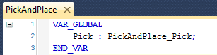 PickAndPlace GVL with Pick variable