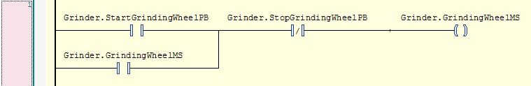 TwinCAT 3 Tutorial: Rung with Grinder-GrindingWheelMS start/stop circuit