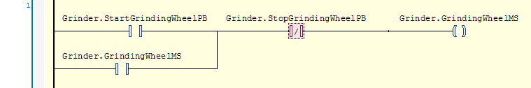 TwinCAT 3 Tutorial: Rung with Grinder-GrindingWheelMS coil - stop pb contact selected