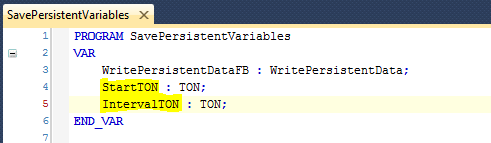 SavePersistentVariables program - with timer variables