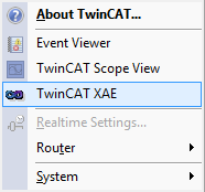 TwinCAT 3: System menu