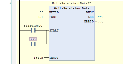 WritePersistentData function block with new contact below StartTON contact
