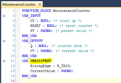 06 MaintenanceCounter with Persistent Variables