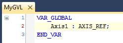 15 Declare Axis1 Variable