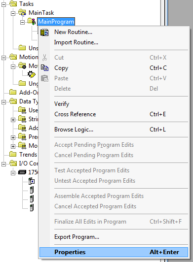 RSLogix 5000 - Rename MainProgram